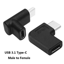 90 градусов под прямым углом USB 3,1 Тип C мужчин и женщин конвертер USB-C адаптер для samsung Huawei смарт-телефон портативный разъем