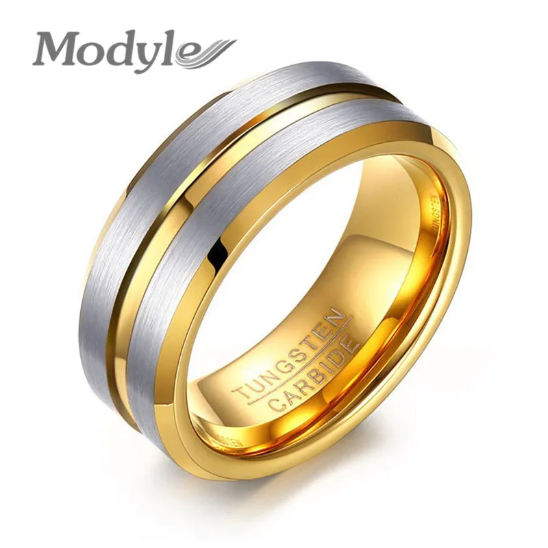 

Modyle 2018 New Gold-Color 8mm Tungsten Rings for Men