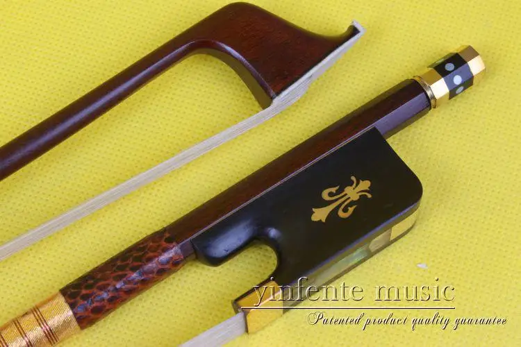 

1 pcs brazilwood Cello Bow ebony flower f rog Pattern 4/4 New 68+1#
