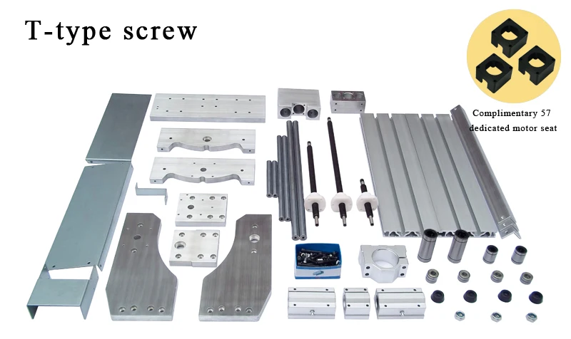 Мини алюминиевый станок кровать 1605 шариковый винт 4 оси ЧПУ станок рама комплект 3040 для DIY фрезерования