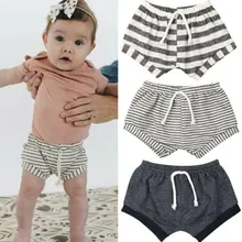 Шорты для маленьких мальчиков и девочек, летние повседневные шорты в полоску, шорты, летняя детская одежда