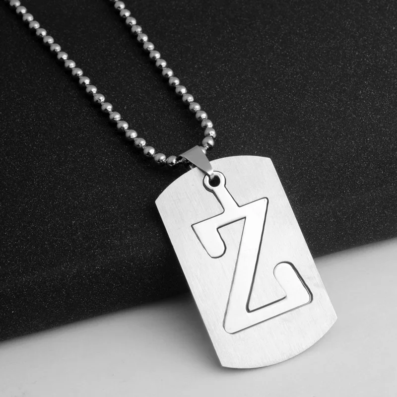 Титановая Подвеска из нержавеющей стали 26 букв Алфавит Dogtag для мужчин и женщин DIY Подвески, ожерелья ювелирные изделия Pingente Ciondoli Pendentif