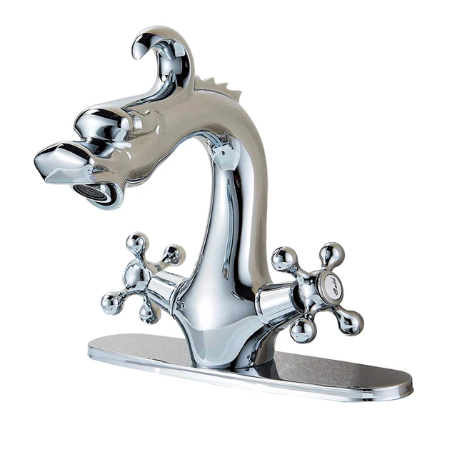 Chinese Dragon Basin Faucet Bathroom Vessel Sink Mixer Tap Deck Mounted
