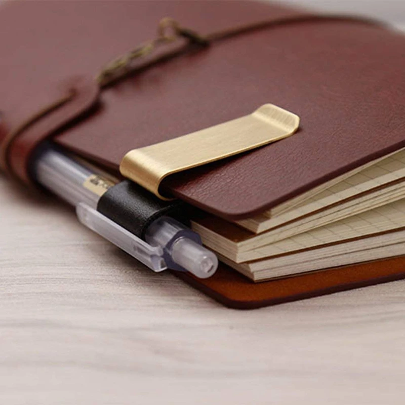 Ручка Петля путешественник ноутбук кожаный держатель ручки с зажимом из нержавеющей стали 4 упаковка
