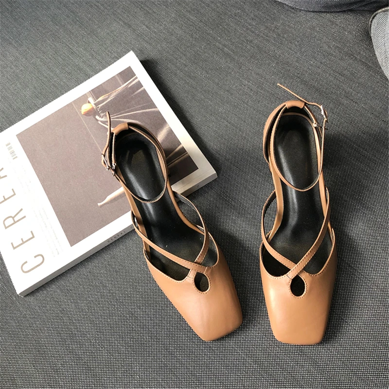Damen Schnalle Solide gebunden Kreuz Echtem Sandalen Casual Platz Toe Heels Schwarzes brown 2019 Suede Gelb Sommer Elegante Msstor Leder kid wv5Zqdzwx