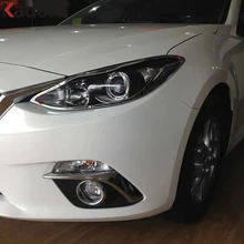 Для Mazda 3 M3 2013 хромированный передний головной светильник, абажур, накладка, автомобильные декоративные фары, аксессуары