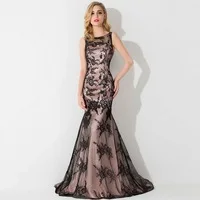 Instock Black Mermaid Prom Dresses 2015 Charming Sleeveless Appliques Long Evening Party Dresses Vestido De Festa Longo