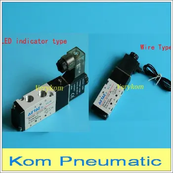 

12pcs/lot Fedex Free Shipping Pneumatic 4V110-06 DC 24V 12V AC 110V 220V Solenoid Air Valve 5port 2position 1/8" BSP 2/5