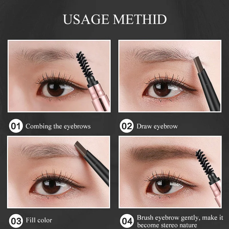 1PC Double-head Eyebrow Pencil Eyes Makeup Eye Brow Enhancer Women Make up Cosmetics Creamy Brows Pen with Brush 1PC Double-head Eyebrow Pencil Eyes Makeup Eye Brow Enhancer Women Make up Cosmetics Creamy Brows Pen with Brush