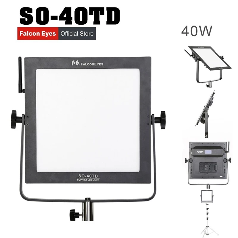 

Falcon Eyes SO-40TD video light 40W led panel lamp square soft Studio Light for film Advertisement shooting photography lighting
