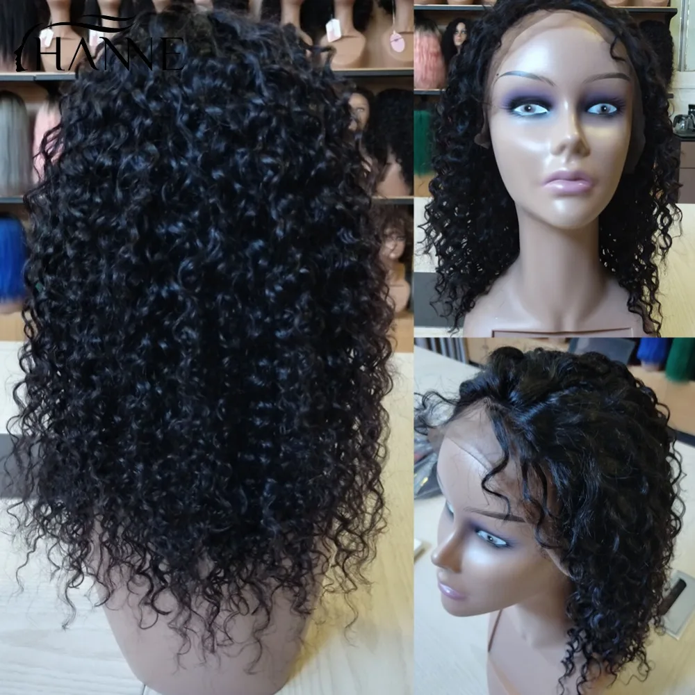 HANNE кудрявые парики из натуральных волос на кружевной основе 13*4, бразильские волосы remy, парик с предварительно выщипанными волосами, 150% плотность для черных женщин
