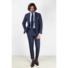 2017 Smoking Custom Made Navy Bule Men Suits Fashion Blazer Bespoke Classical Tuxedos Formal Office Dress Men(jacket+pant) Zx69