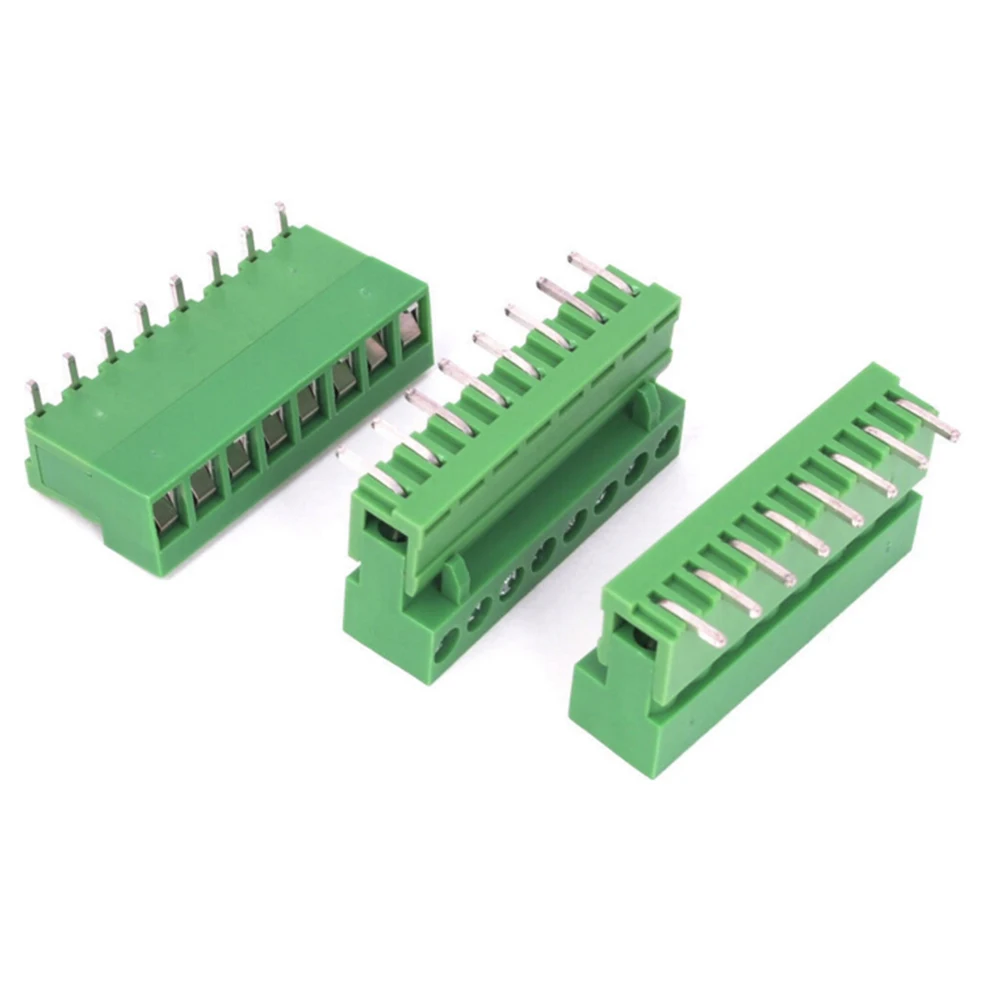

5Pcs 8 Poles/8 Pin 3.81mm Terminal Pitch PCB Mount Screw Block Connector - Fits PCBs Wholesale Green Color