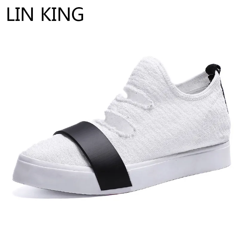 

LIN KING Comfortable Women Lazy Sneakers Slip On Lazy High Top Casual Shoes Pointed Toe Girl Footwear Single Shoes Zapatos Mujer