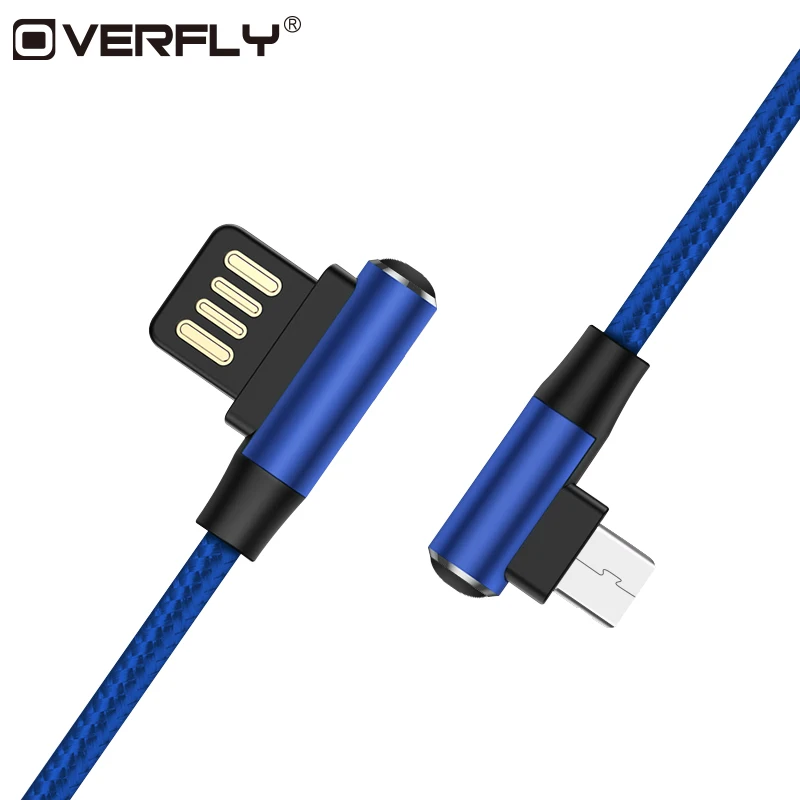 تحلق فوق المصغّر usb كابل 1 M جدا دائم مزين كابلات مزدوجة الكوع مايكرو شاحن يو اس بي الهاتف المحمول كابل للأندرويد سامسونج