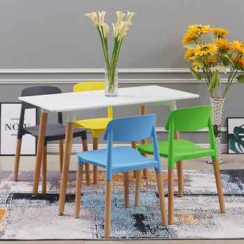 

Nordic Plastic Coffee Dining Chair Fashion Casual Chair Simple Adult Back Creative Furniture