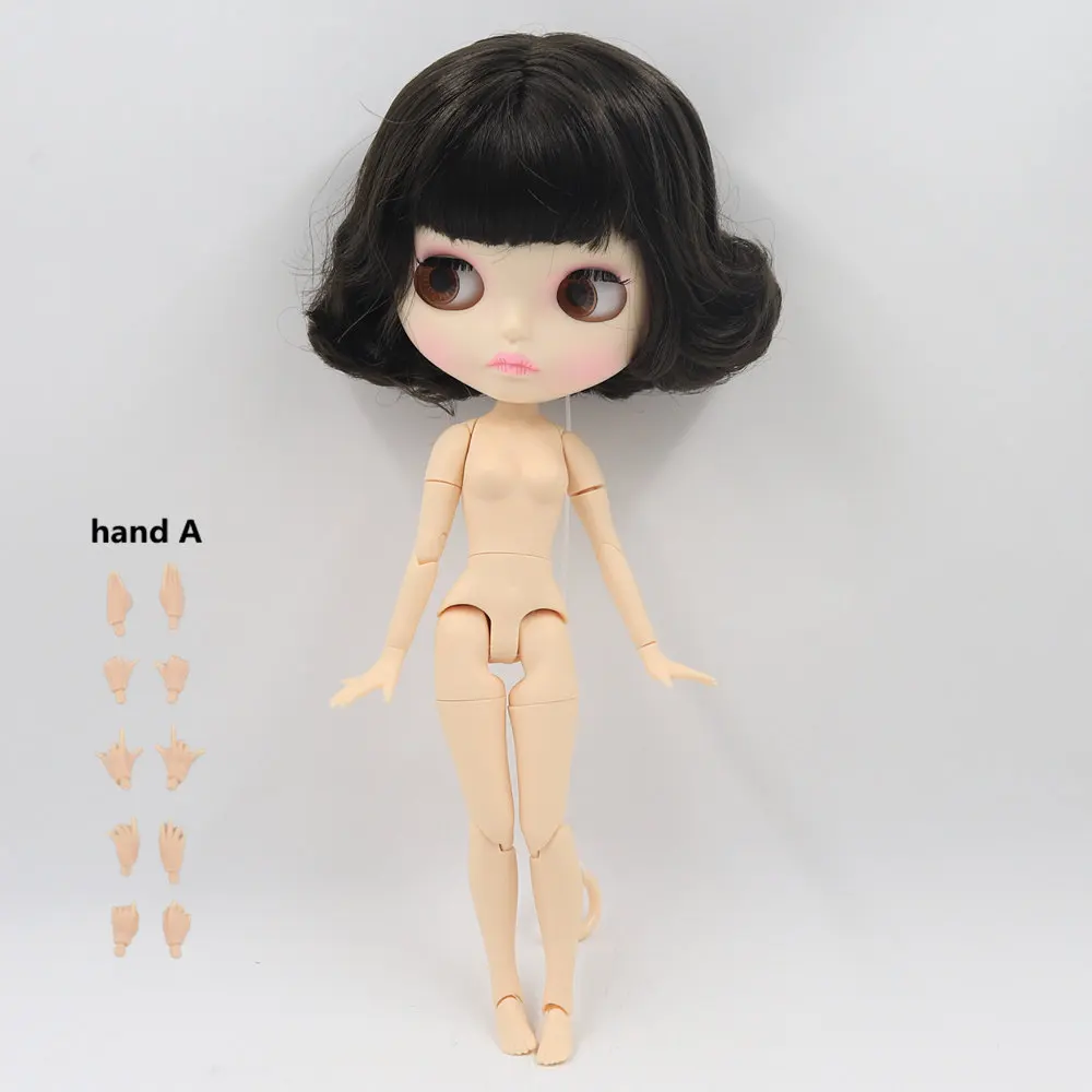 Like a picture Blyth кукла Обнаженная 30 см белая кожа милые черные короткие вьющиеся волосы 1/6 суставное тело новое матовое лицо ледяной DIY игрушка BL950 - Цвет: Like a picture