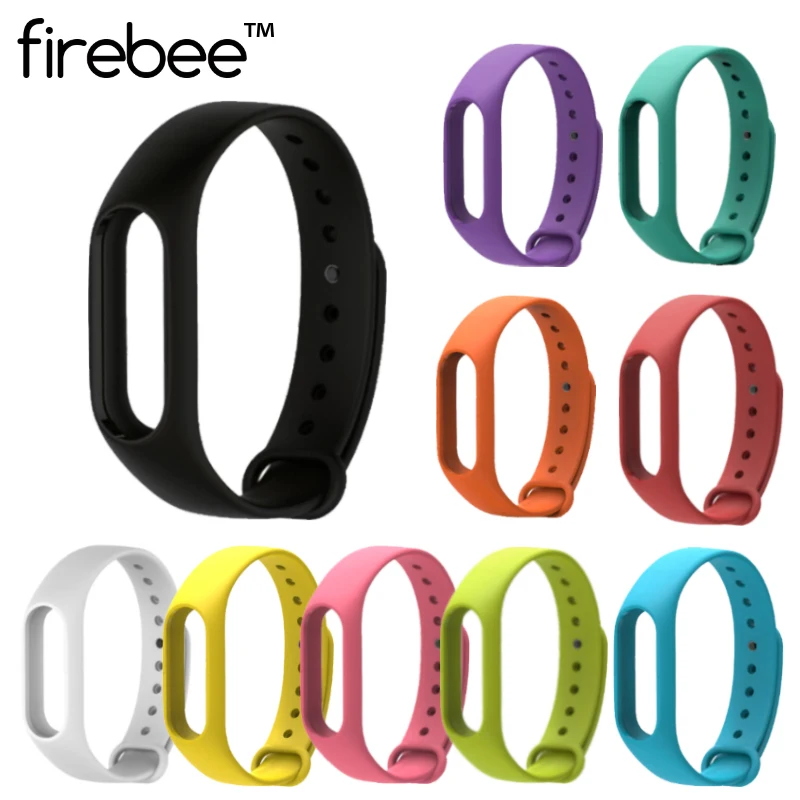 Firebee красочный силиконовый Браслет замена ремни для оригинальной Xiaomi mi band 2