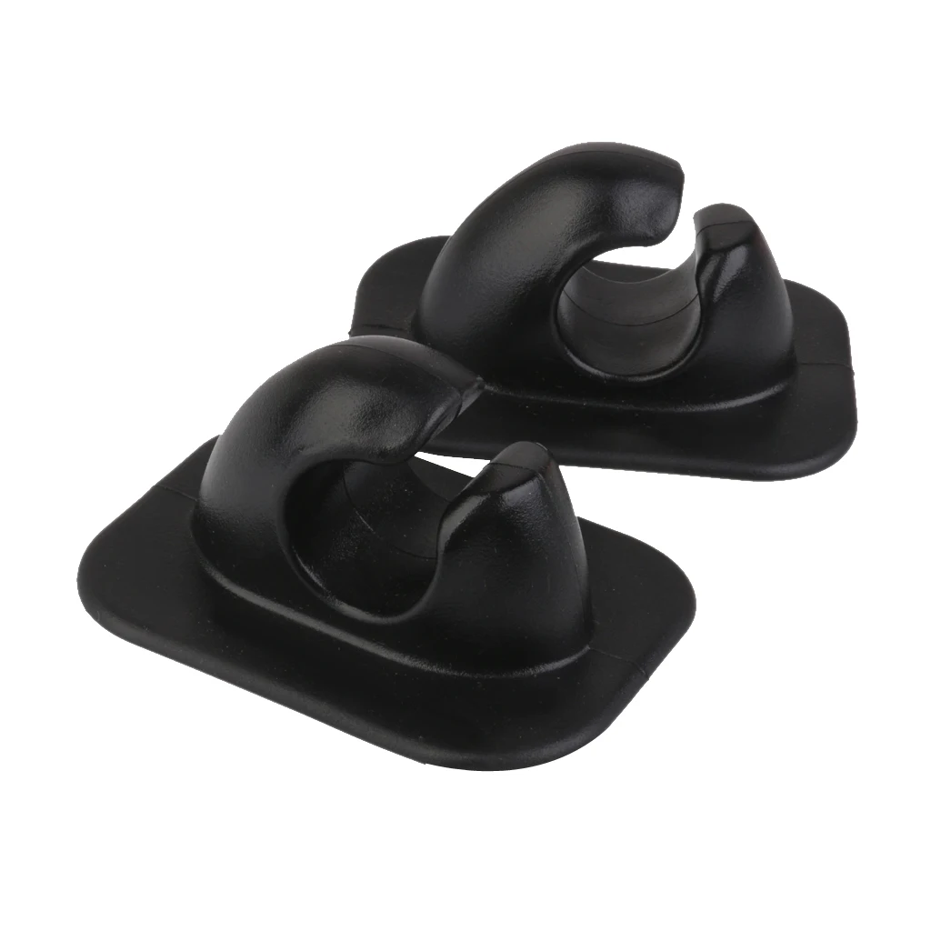 MagiDeal 2Pcs PVC Paddle Hooks Holder for Fishing Boat Kayaks Black