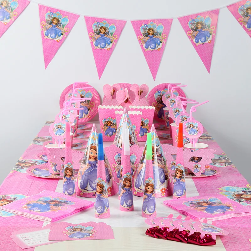 Для 20 для детского дня рождения товары для оформления девичника София Baby Shower вечерние украшения Принцесса Набор посуды 167 шт