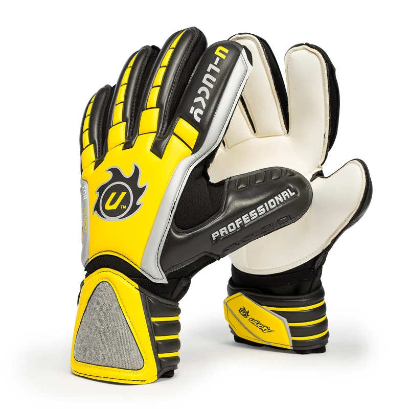 JA380 Full Latex Goalkeeper Goalie Keeper GK Gloves Size 8 9 Yellow