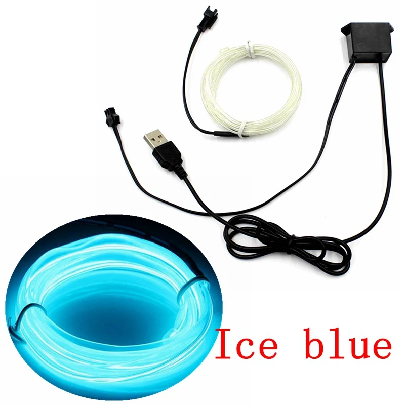 1/2/3/5/10 м EL провод с 5 В USB контроллером неоновый светильник светодиодный Гибкая