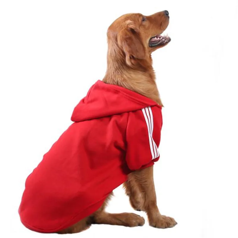 Golden Retriever Samoyed Dog Clothe Pets Coats Black Red Soft Cotton Big Dog Clothes Two Feet Hoodie Coat Jacket Sportswear6
