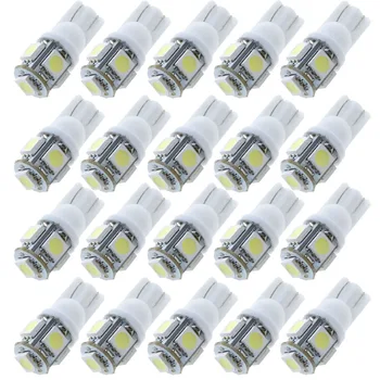 

CQD-Light Hot selling 20pcs Colorful T10 5 SMD 5050 LED 194 168 W5W Car Side Wedge Tail Light Lamp Bulb