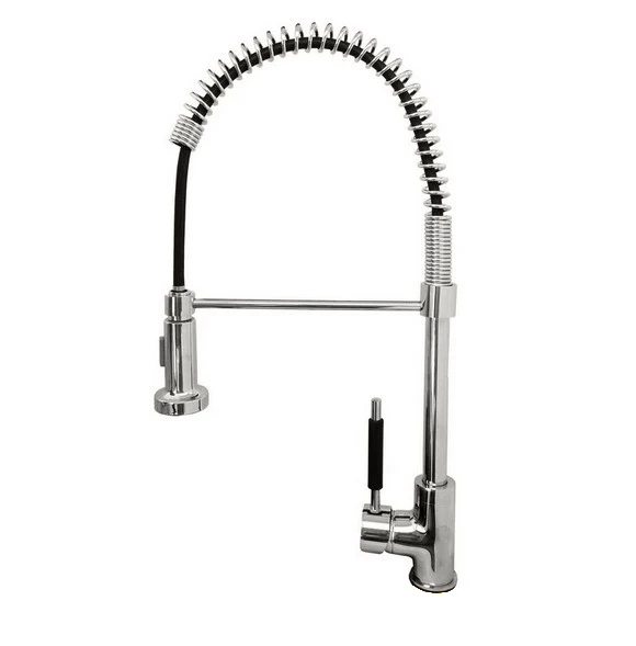 Polished Chrome Brass Single Handle Swivel Pull Out Spray Spout Kitchen Faucet Mixer Taps asf077