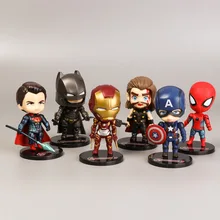 Avengers funkos 6pcs/set Justice League Superman Flashman Batman Captain America Thor Spider-Man Iron Man Avengers Super Hero fi Avengers funkos 6pcs/set Justice League Superman Flashman Batman Captain America Thor Spider-Man Iron Man Avengers Super Hero fi