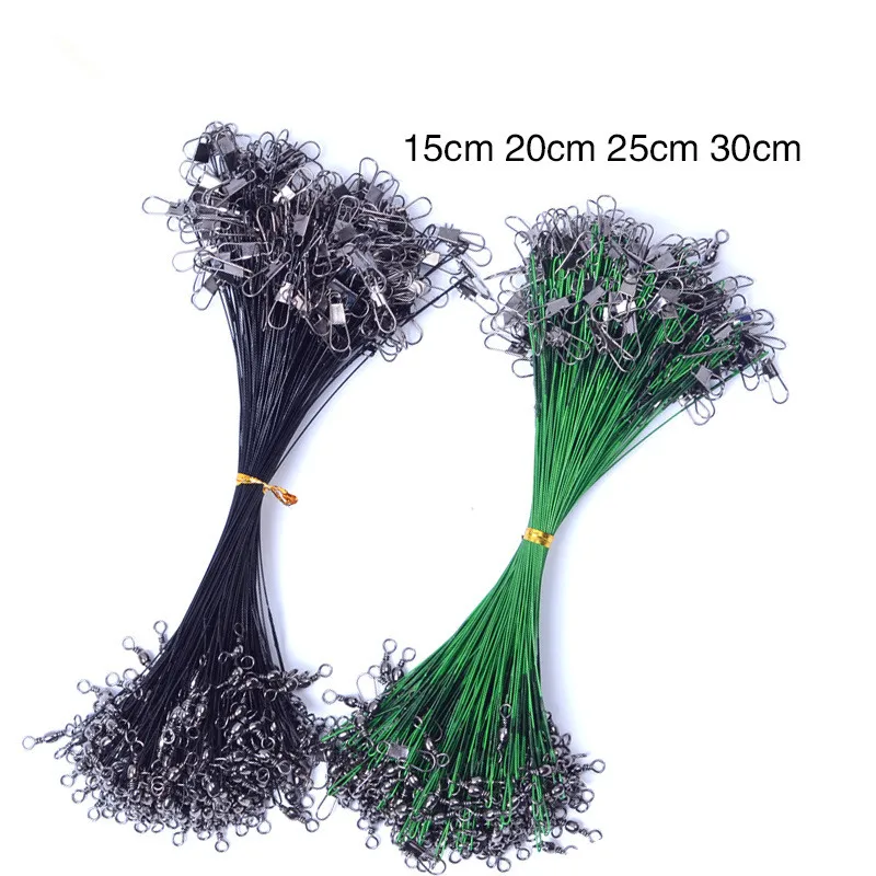 

10pcs/lot High Quality Anti Bite Steel Fishing Lines Steel Wire Leader With Swivel Lead Core Leash Leader Wire Fishing Accessory