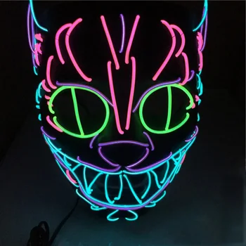 

Halloween EL Flashing Cosplay Mask Glowing Dance Carnival Party Masks For Halloween Party Decoration Props