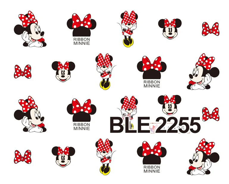 1 Sheet Nail Decal BLE2255 Big Red Black Cartoon Nail Art Water