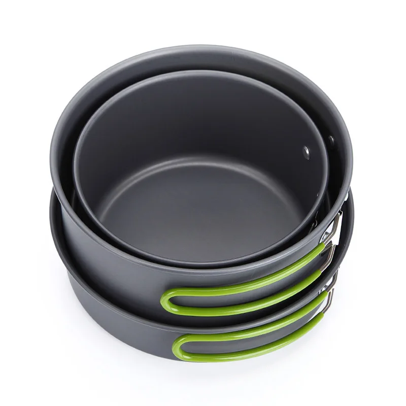 Portátil al aire libre Camping Vajilla no-stick ollas sartenes conjunto mochila Picnic alúmina Durable de utensilios de cocina de la cocina Portátil al aire libre Camping Vajilla no-stick ollas sartenes conjunto mochila Picnic alúmina Durable de utensilios de cocina de la cocina