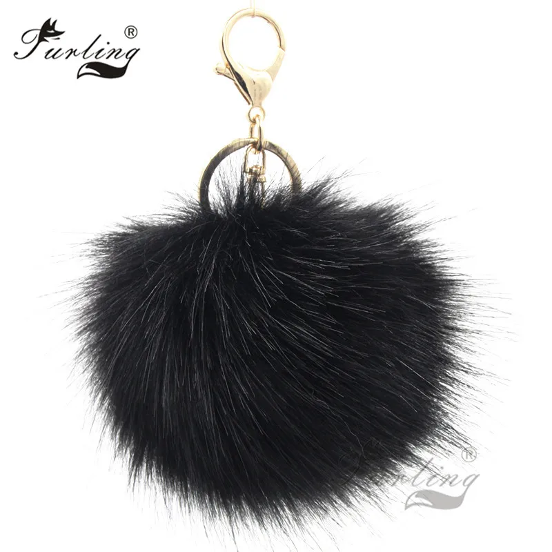 Пушистый Большой помпон из искусственного лисьего меха 1 шт. 12 см|bag accessories|key chain