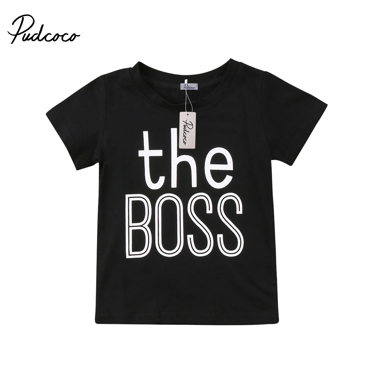

2018 Brand New Toddler Infant Newborn Baby Boy Kid Black Cotton T-shirt Shortsleeve Top Tee Casual Children Summer Clothing 0-5Y