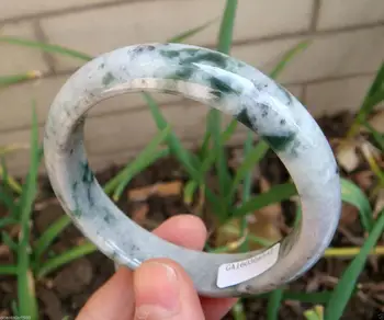 

Certified Natural Untreated Floral Blue Jadeite Jade Bangle 60.99MMGrade A
