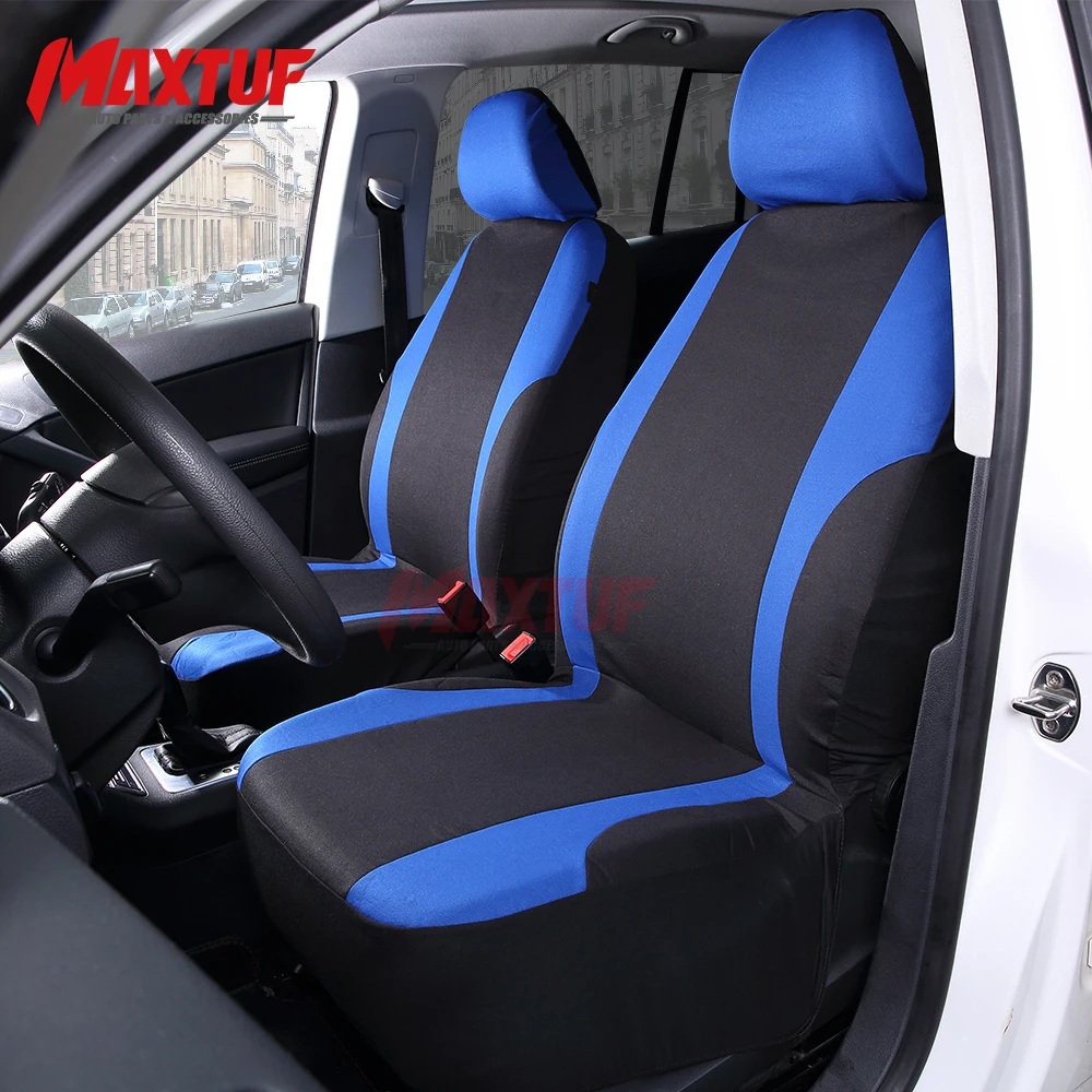 

MAXTUF Standard Car Seat Cover, 2pc Polyester Front Full Covered Seat Protectors MT639