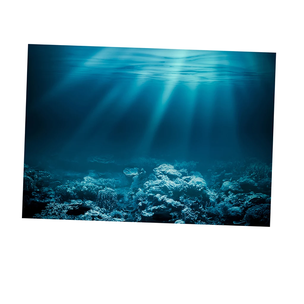 3D Wall Sticker Art Decor Poster Undersea Decorative Aquarium 3D Background Sticker Fish Tank Wall Decoration Painting PVC