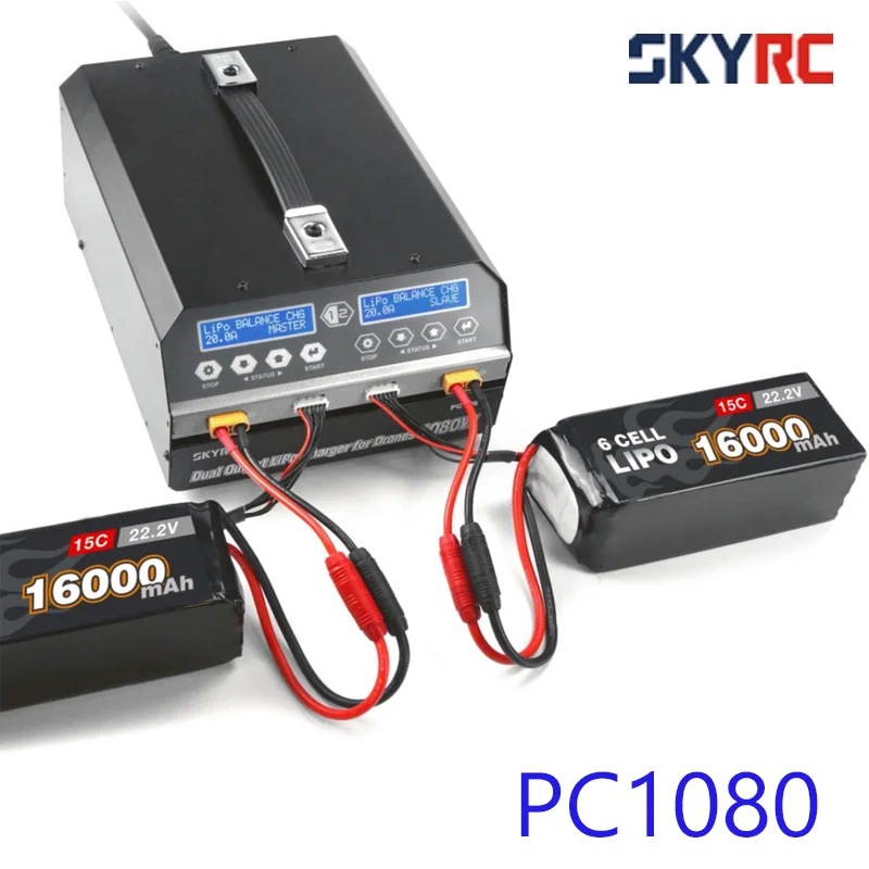 SKYRC PC1080 Dual Channel Charger 1080W 20A Lithium Battery Charger for Plant Protection UAV Drone PC 1080 High-power Charger SKYRC PC1080 Dual Channel Charger 1080W 20A Lithium Battery Charger for Plant Protection UAV Drone PC 1080 High-power Charger