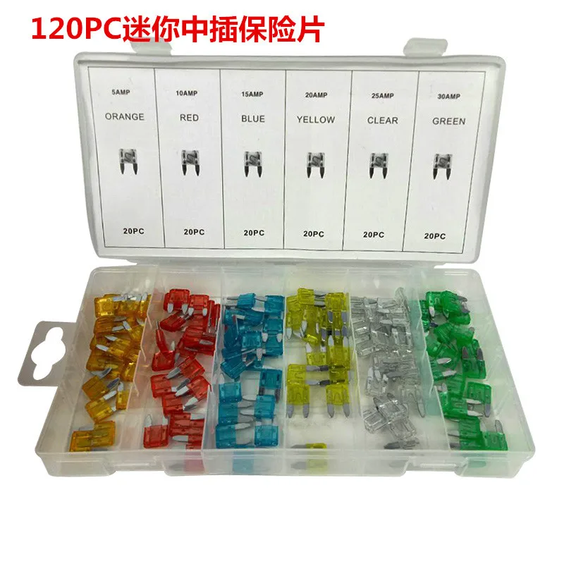 

120 sets of car mini insert blade fuse hardware tool set fuse 5AMP-30AMP car insurance fuse,DIY tools set