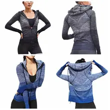 Женская Сетчатая футболка с длинными рукавами и капюшоном, укороченный топ для йоги, спортивная одежда, быстросохнущая Спортивная одежда для фитнеса, спортивный костюм для женщин, куртки для бега