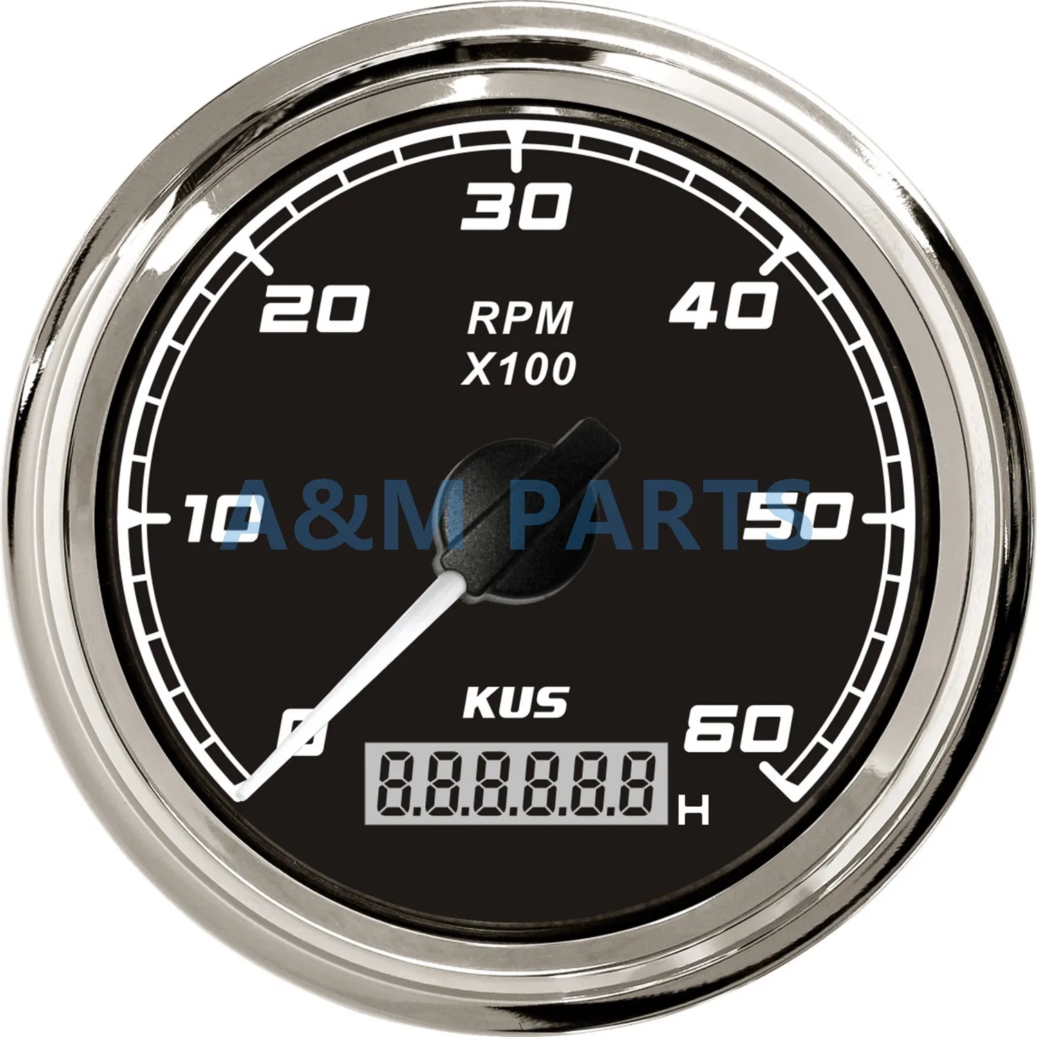 KUS Marine Tachometer Boat Tacho Gauge Car Truck RV Motor Tacho Meter Digital Engine Hourmeter 0