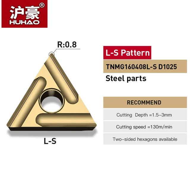 HUHAO 1 pc CNC Blade Triangle Slotting Lathe Insert Triangular Slotted Outer Hole Inner For Steel HRC45 Degree H01200302