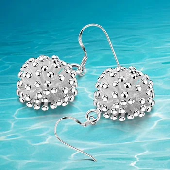 

Women's 925 real silver earrings;Solid design;925 sterling silver, fashion jewelry;Simple fashion dandelion earrings