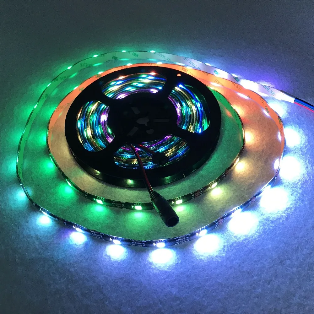 30 светодиодов/м 5 м WS2815 DC12V Адресуемая полноцветная RGB 5050 Светодиодная лента
