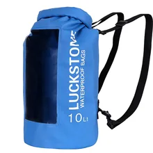 Luckstone пакет ПВХ водонепроницаемая сумка Открытый 10L Видимые сумки для плавания рюкзак водонепроницаемый мешок Сверхлегкий сухой мешок