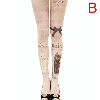 

Female Fancy Stocking Medias Party Pants Women Tights With Cats Harajuku Tattoo Cat Pantyhose For Women pantyhoses Lolita
