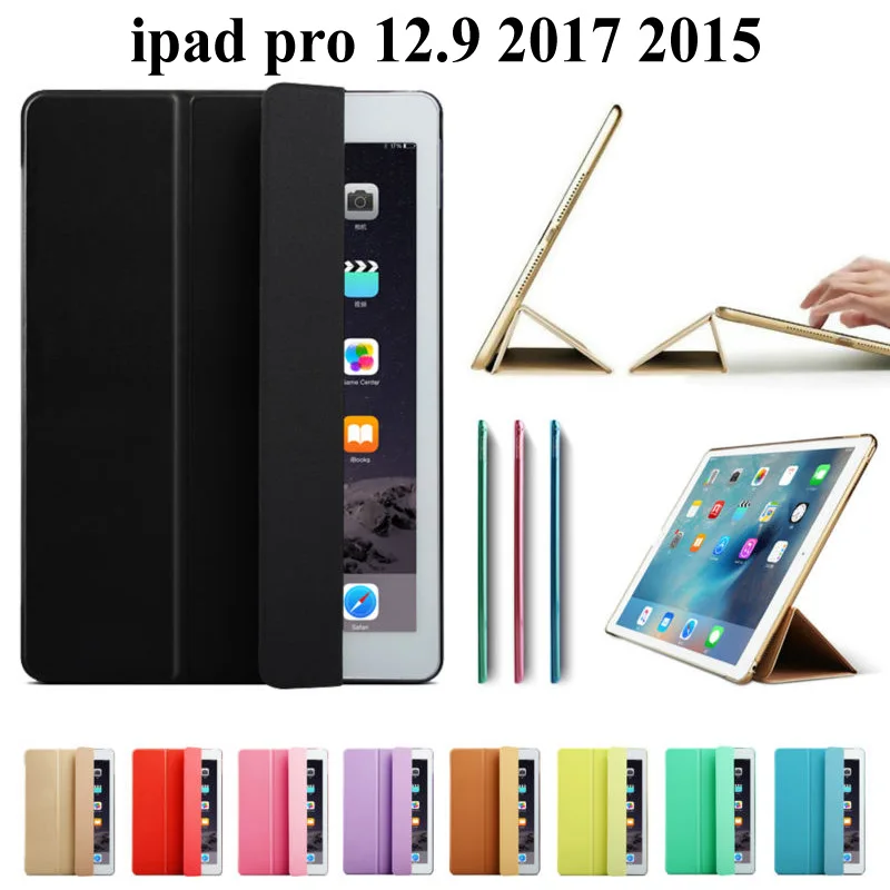 

Ultra Slim Smart Case for iPad Pro 12.9 inch 2017 /2015 PU Leather Tablet Folding Folio Cases with Auto Wake / Sleep+Film+Pen