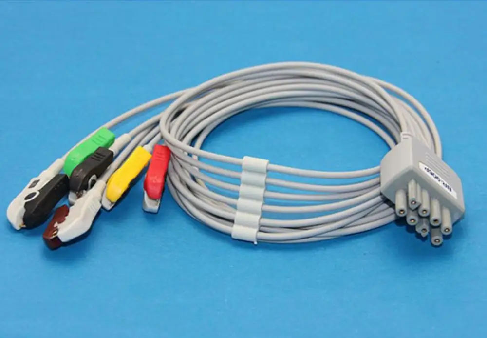 BR 903P Nihon kohden 913P 906P 3 lead 6 ECG cable с зажимом leadпроводника Или Защелкой AHA или IEC| |